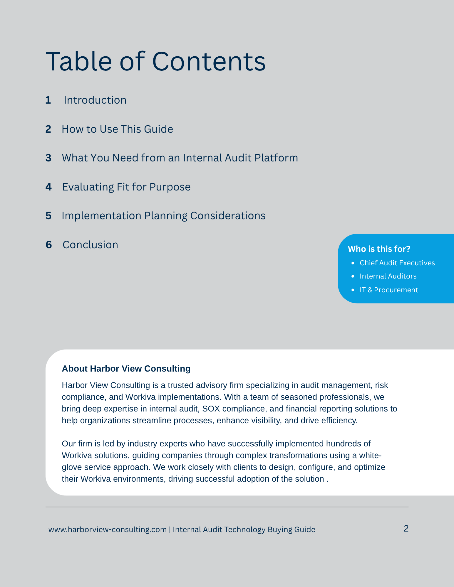 Table of Contents